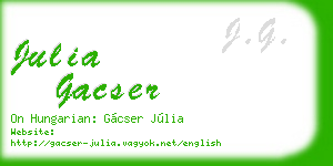 julia gacser business card