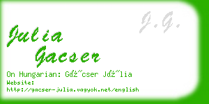 julia gacser business card